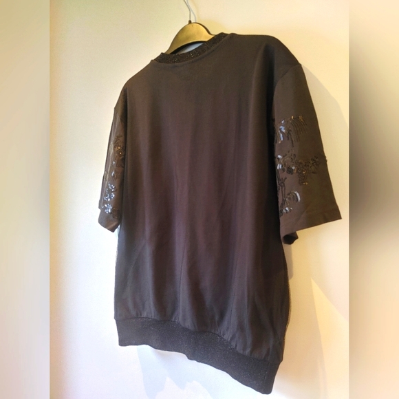 Dries Van Noten Mesh Overlay Sequin Embellished T-Shirt Size XS - Picture 3 of 9